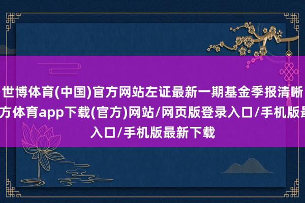 世博體育(中國)官方網站左證最新一期基金季報清晰-世博官方體育app下載(官方)網站/網頁版登錄入口/手機版最新下載