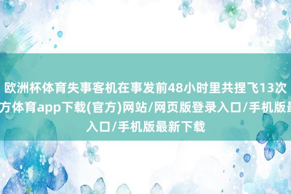 歐洲杯體育失事客機在事發前48小時里共捏飛13次-世博官方體育app下載(官方)網站/網頁版登錄入口/手機版最新下載