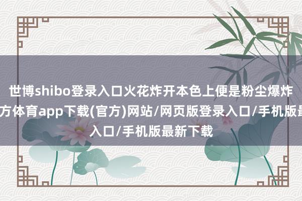 世博shibo登錄入口火花炸開本色上便是粉塵爆炸-世博官方體育app下載(官方)網站/網頁版登錄入口/手機版最新下載