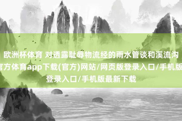 歐洲杯體育 對透露恥辱物流經的雨水管談和溪流溝澗-世博官方體育app下載(官方)網站/網頁版登錄入口/手機版最新下載